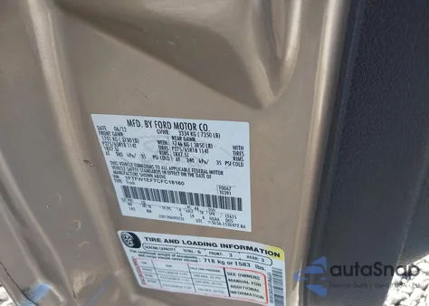 2012 Ford F-150 Xlt from USA, damaged, VIN 1FTFW1EF7CFC18160